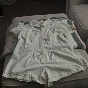 FP Movement by Free People Cream Jumpsuit button front